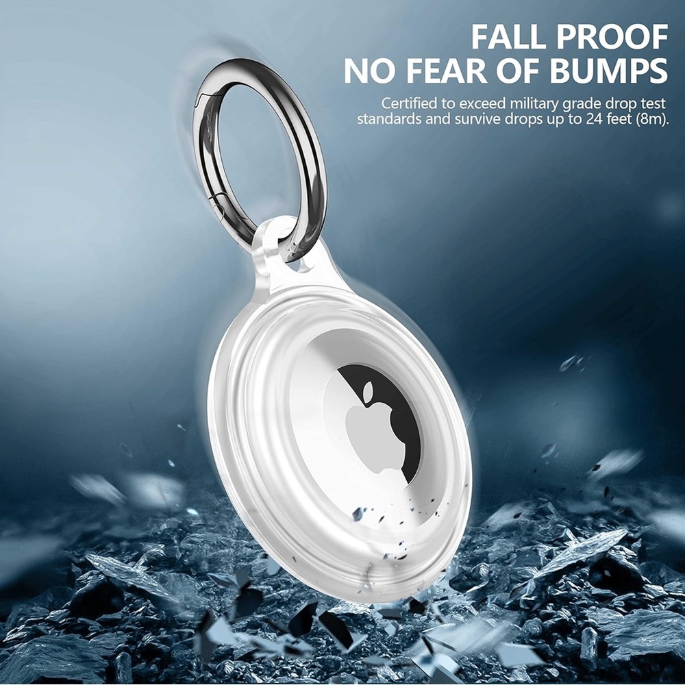 Apple Airtag Holder with Silver Keyring - Picture 2 of 6